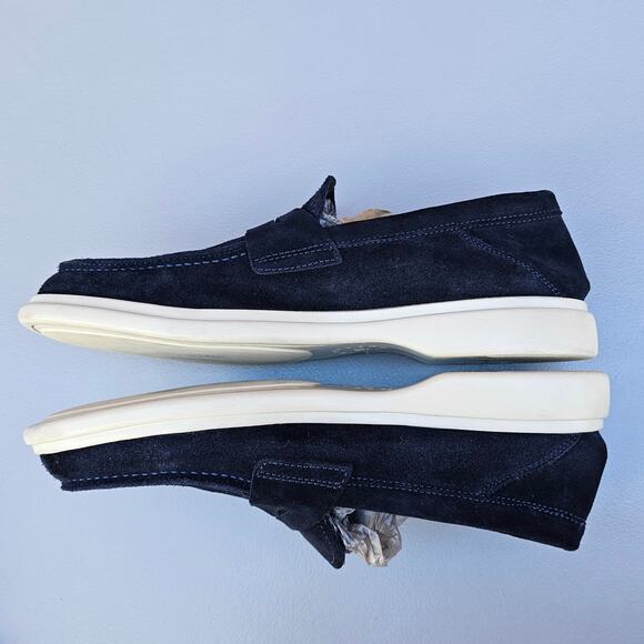 Blue Suede Shoes Leather Loafers Bilt George Brown Foster Penny Loafer Size 8.5 - Picture 13 of 13